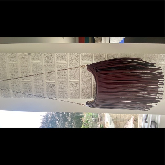 Maroon Fringe Crossbody Purse - Picture 3 of 4